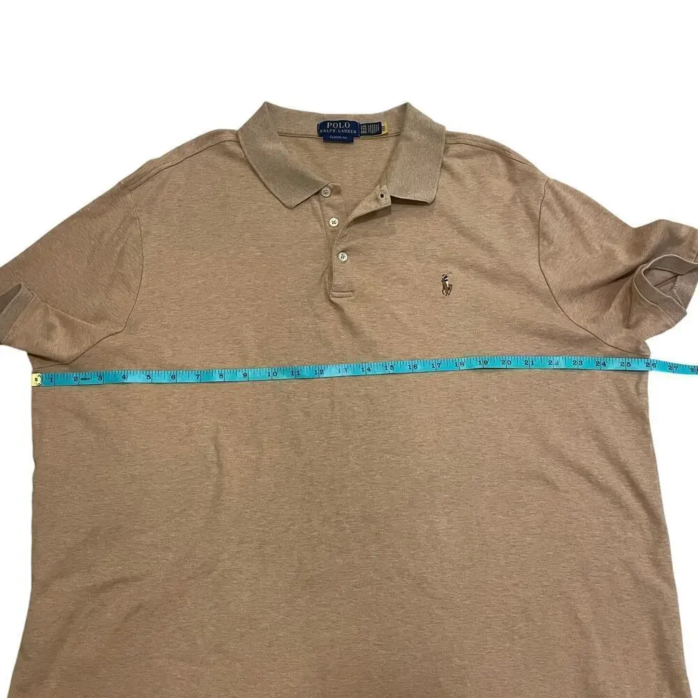 Polo Ralph Lauren XXL Classic Fit Polo Shirt | Tan Heather Cotton
